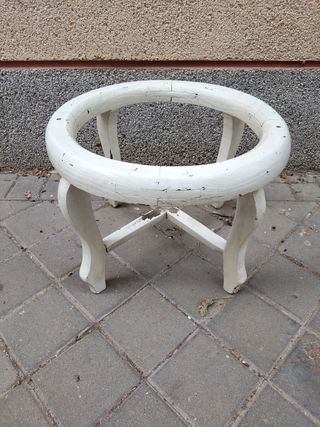 Mesa baja vintage madera maciza o soporte florero 
