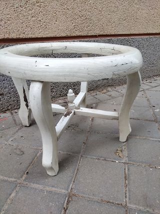 Mesa baja vintage madera maciza o soporte florero 