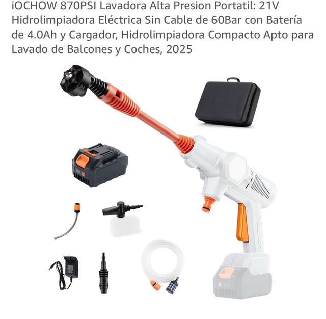 Hidrolimpiadora Portátil 21V Batería 4.0Ah