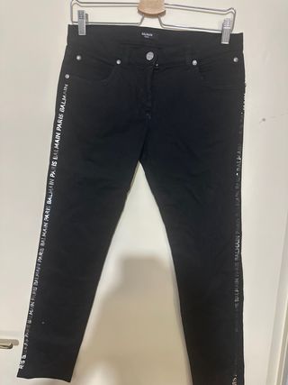 Pantalones Balmain Negros con Logo