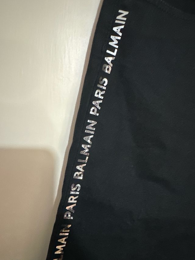 Pantalones Balmain Negros con Logo