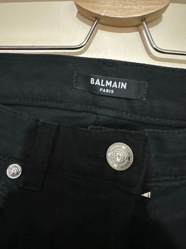 Pantalones Balmain Negros con Logo