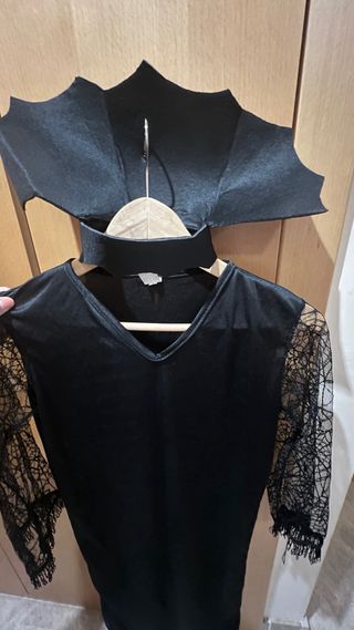 Disfraz Vampiresa Negro Talla Única con peluca.