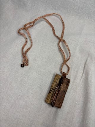 Collana lunga artigianale legno e rame