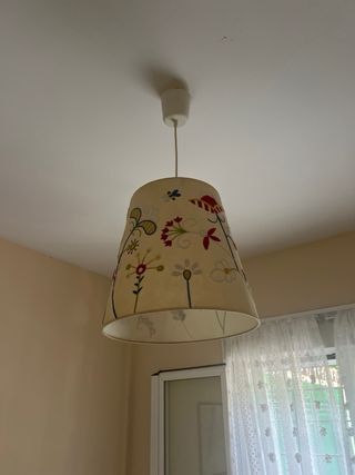 Lámpara de techo tela floral