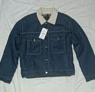 Chaqueta Zara Denim Forrada Tartán