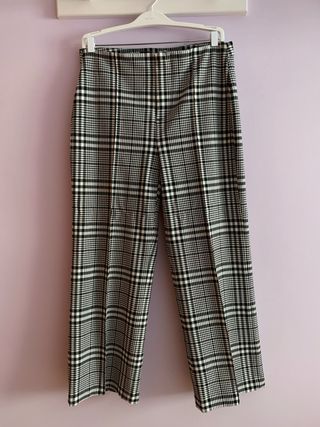 Pantalón Zara cuadros blanco y negro