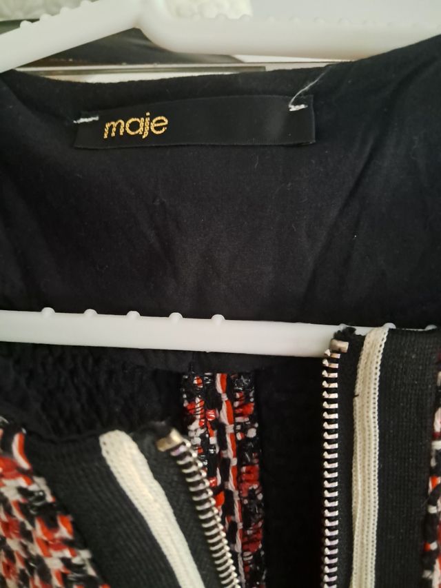 Vestido Maje tweed com zíper