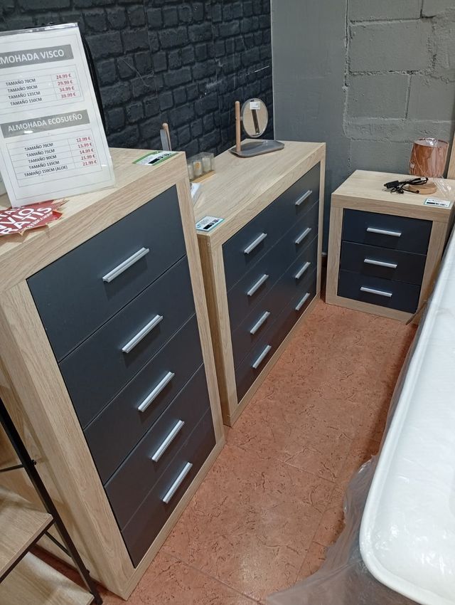 Dormitorio completo Antracita/Cambria