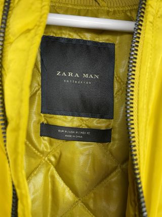 Chaqueta Bomber Zara Amarilla Talla M