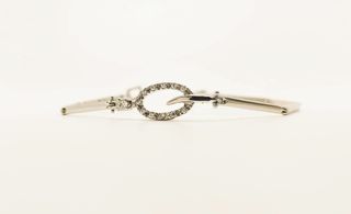 Pulsera Oro Blanco 18K con Piedras Blancas