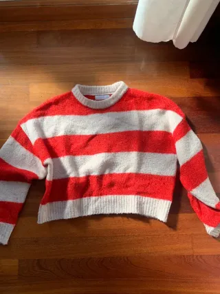 Jersey a rayas Primark talla XS | Blanco y rojo | 