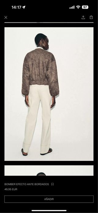 Chaqueta Zara efecto ante bordado Talla XS