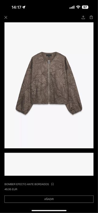 Chaqueta Zara efecto ante bordado Talla XS