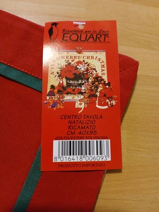 Centrotavola Rettangolare Natalizio Rosso