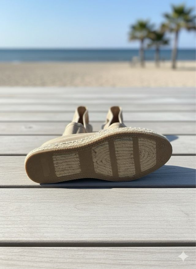 Alpargatas Clásicas Planas Lona Beige