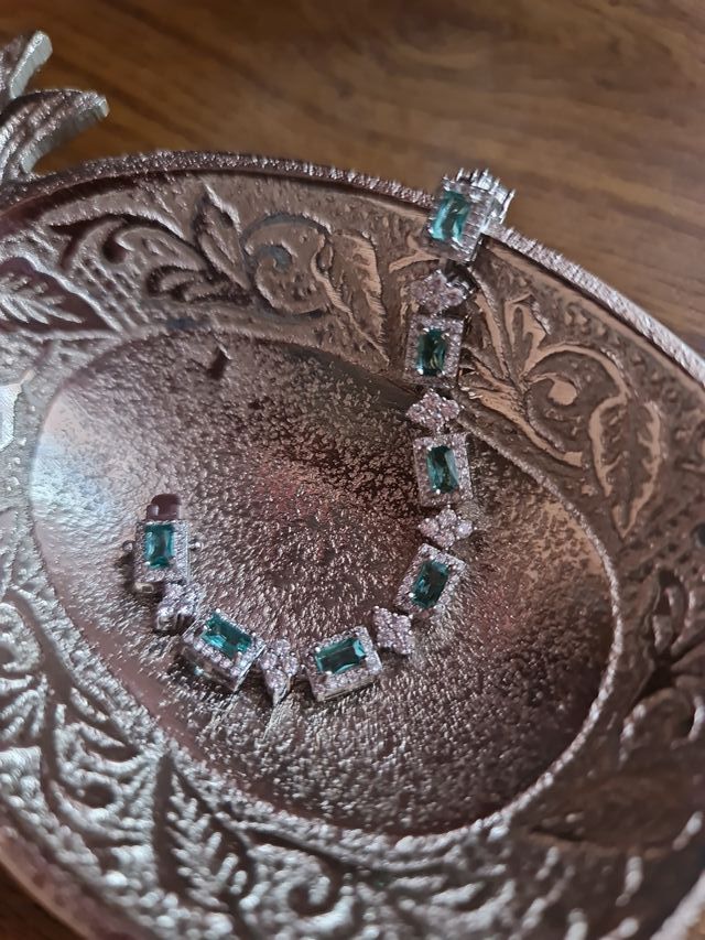 Pulsera eslabones con piedra turmalina de paraiba