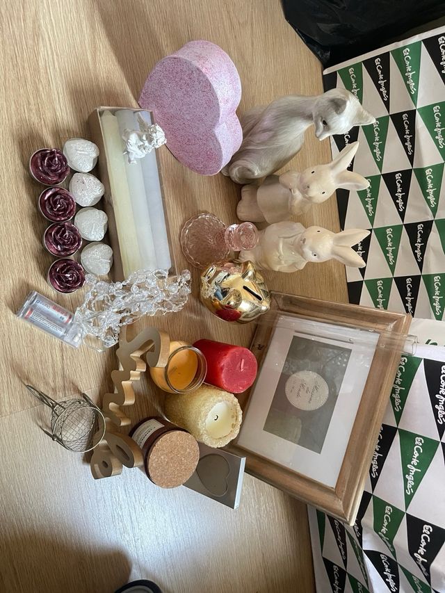 Lote Decoración: Figuras, Velas, Cuadros
