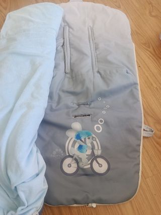 Saco silla bebé celeste con dibujo