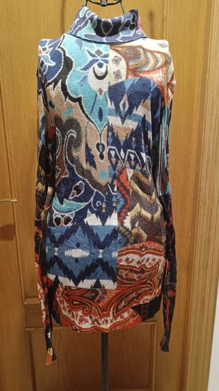 Jersey Desigual Cuello Alto Patchwork