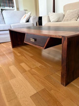 Mesa de centro madera 130x70 con 2 cajones