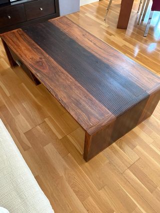 Mesa de centro madera 130x70 con 2 cajones