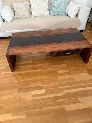 Mesa de centro madera 130x70 con 2 cajones