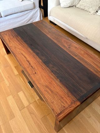 Mesa de centro madera 130x70 con 2 cajones