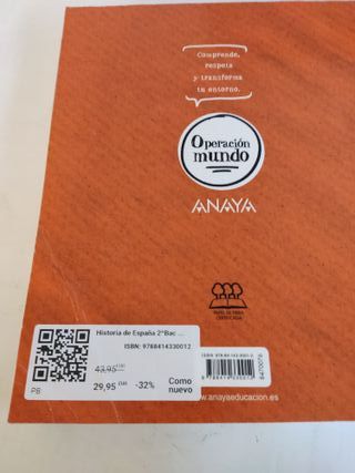 Historia de España 2Bach - Anaya Op. Mundo - 9788414330012