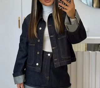 Chaqueta vaquera oversized con dobladillo
