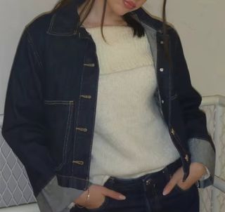 Chaqueta vaquera oversized con dobladillo