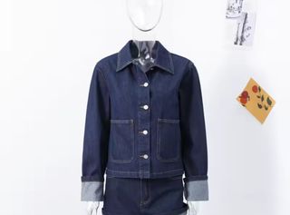 Chaqueta vaquera oversized con dobladillo