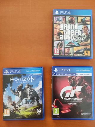 3 Juegos PS4: GTA V, Horizon Zero Dawn, Gran Turis