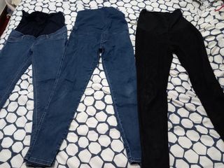 Lote 3 pantalones Premamá Mango, kiabi, calzedonia