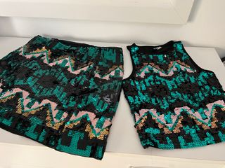 Conjunto Top y Falda Lentejuelas