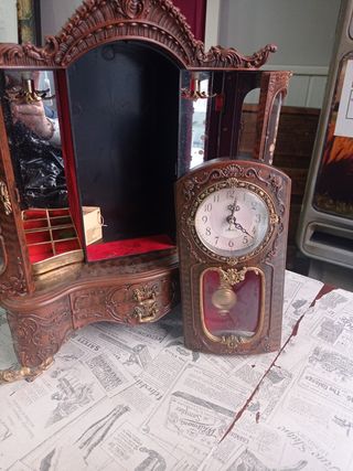 Reloj Joyero Antiguo Marrón y Dorado