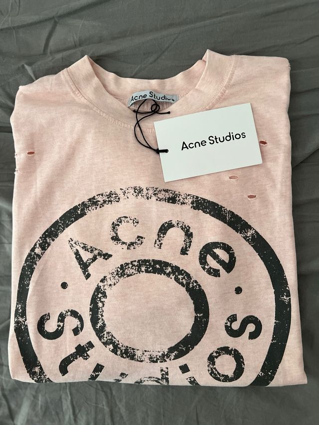 Camiseta Acne Studios Rosa Logo