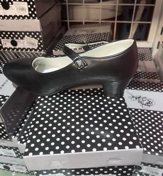 Tacones Flamenca Niña Negros