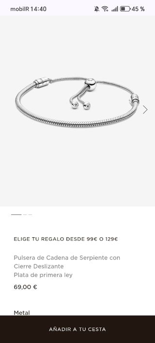 Pulsera Pandora Plata 