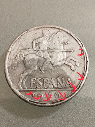 10 céntimos España 1940 error