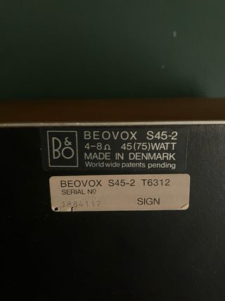 Altavoces Bang & Olufsen S45-2 