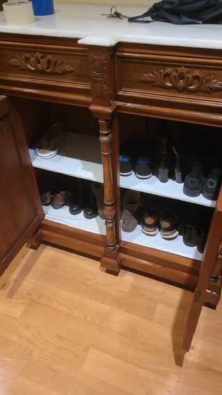 Cómoda S. XIX Mármol y Madera. Restaurada.