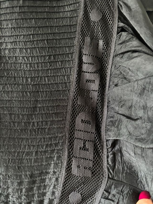 Vestido Sandro negro volantes midi T.36