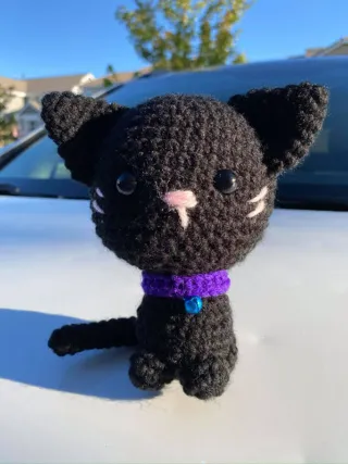 Gato preto de crochê