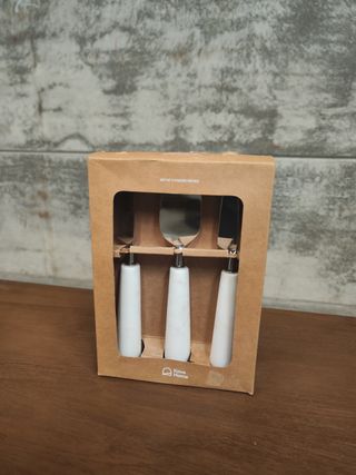 Set Bluma de cubiertos para queso de mármol blanco