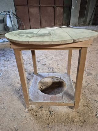 Mesa camilla redonda de madera