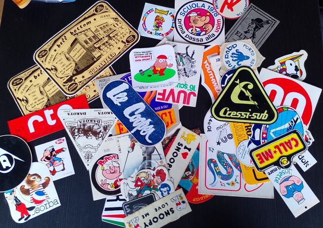 46 adesivi vintage misti