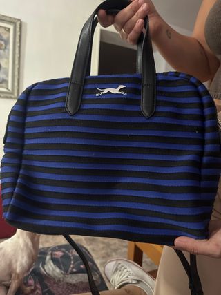Bolso bimba y Lola rayas azul y negro