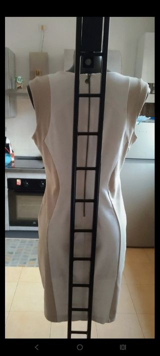 Guess Vestito Taglia L Beige Bianco