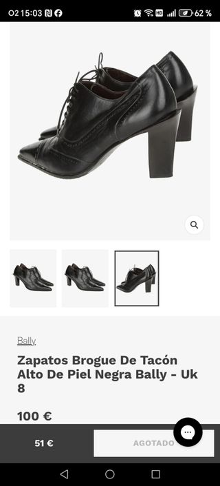 Zapatos Brogue de Tacón alto piel Negra Bally 